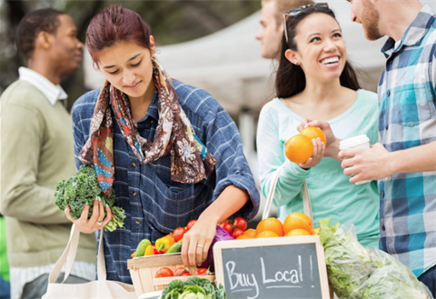 People buy fresh produce